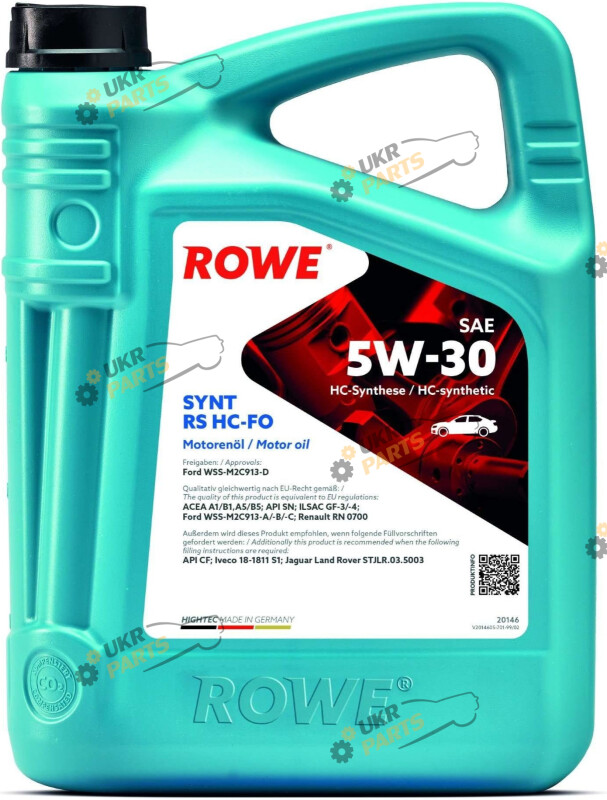 Моторное масло Rowe SYNT RS HC-FO 5W-30 4 л (20146-0040-99)