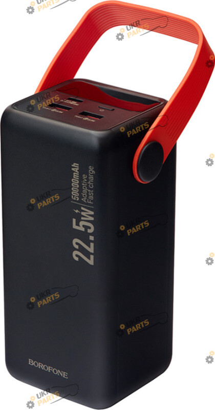 Повербанк Borofone BJ66A 50000 mAh 22,5W+PD20W Black, LED дисплей, ліхтарик (67569)