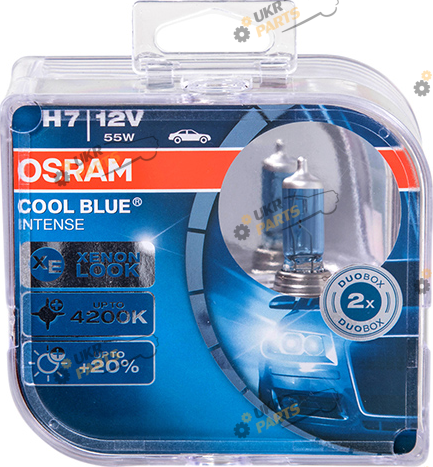 Галогеновая лампа Osram Cool Blue Intense +20% H7 2 шт (64210CBI-HCB BOX)