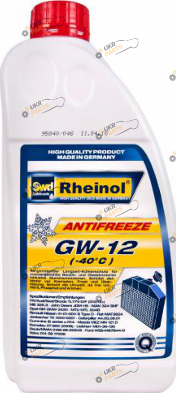 Концентрат антифриза Rheinol G12 красный 1.5 л (GW12 Konz 1.5L/39142,180)