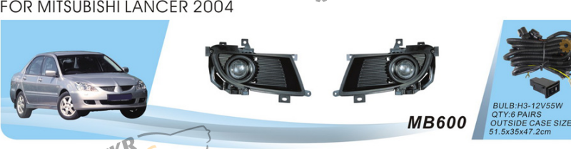 Фара противотуманная Vitol 55 Вт Mitsubishi Lancer 2000-04 (MB-600)