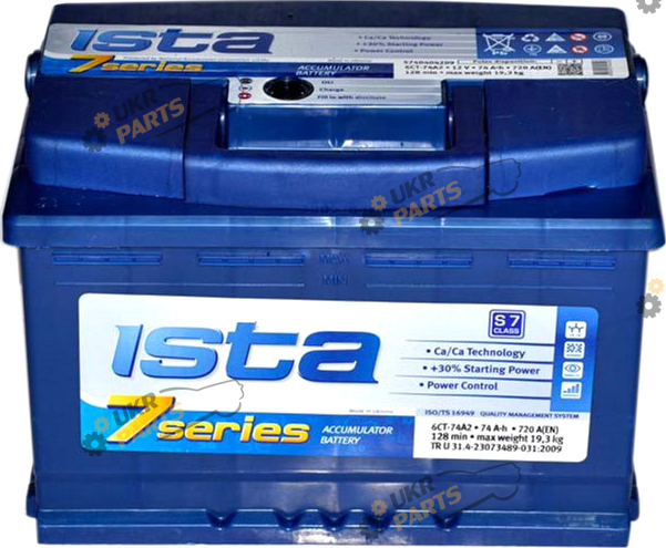 Автомобильный аккумулятор ISTA (7 Series) 6СТ-74 А2 720 А 74 Ач (574 22 02)