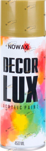 Аэрозольная краска NOWAX DECOR LUX Акриловая BRIGHT GOLD золото 450 мл (NX48042)