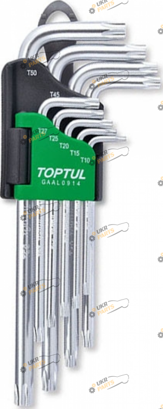 Набор шестигранников Toptul T10-T50 9 шт (GAAL0914)