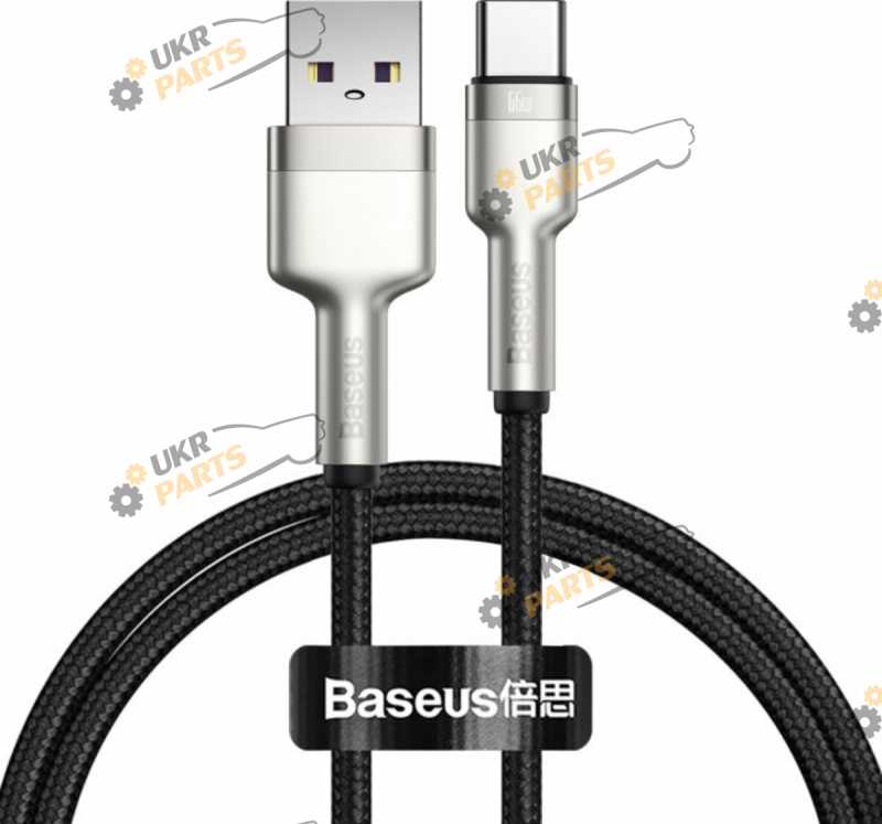 Кабель Baseus CAFULE SERIES METAL 66W BLACK USB/Type-C 6 А (CAKF000101)