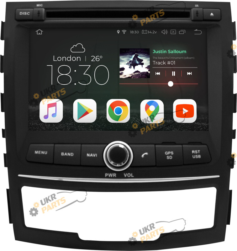Штатная автомагнитола Gazer CM5007-CK SsangYong (27358)