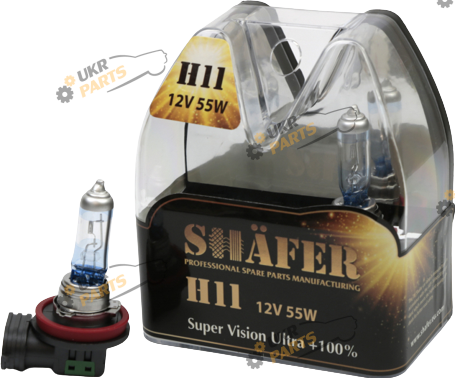Галогеновая лампа Shafer Super Vision Ultra +100% 12v H11 2 шт (SL3011)