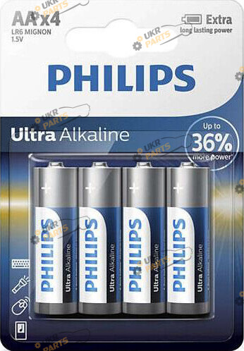 Батарейка Philips Ultra Alkaline AA 4 шт. (PS LR6E4B/10)