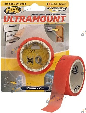 Двухсторонний Скотч Hpx Ultra Mount прозрачный 2 м / 19 мм (UM1902)