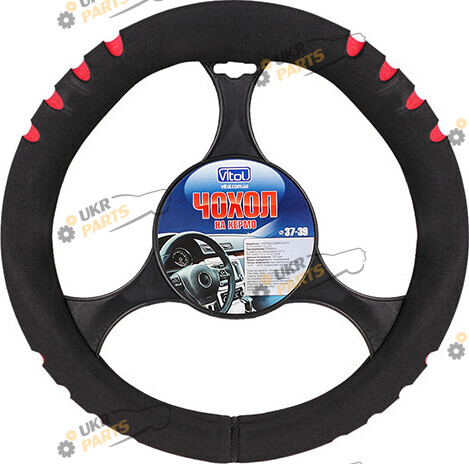 Чехол на руль Vitol M (37-39 см) черно-красный (F 14023- F16 RD)