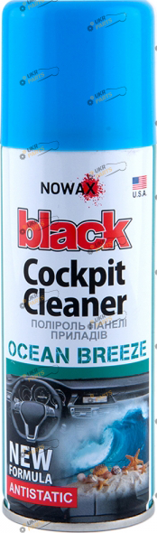 Полироль для торпеды NOWAX Black Cockpit Cleaner Ocean Breeze 0.2 л (NX00210)