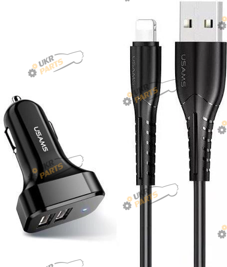 Зарядное устройство Usams King Tu Series Black з кабелем lightning USB 2.1 А (NTU35LC13TZ)