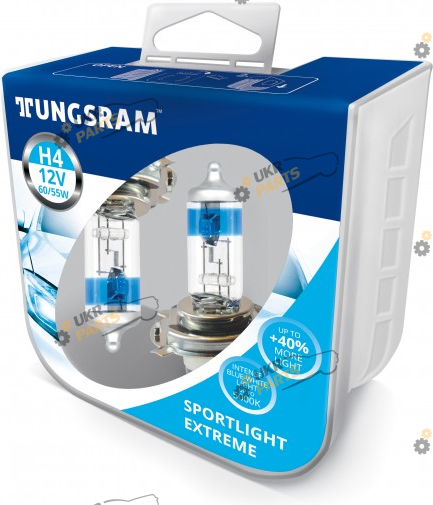 Галогеновая лампа Tungsram H4 60/55W 12V (2 шт./пластикбокс) Sportlight Extreme 5000K H4 2 шт (TU50440SUP.2PL)