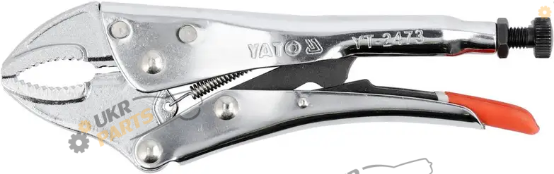 Клещи зажимные Yato с фиксатором, хромированные, L= 250 мм, Ra= 0-42 мм (YT-2473)