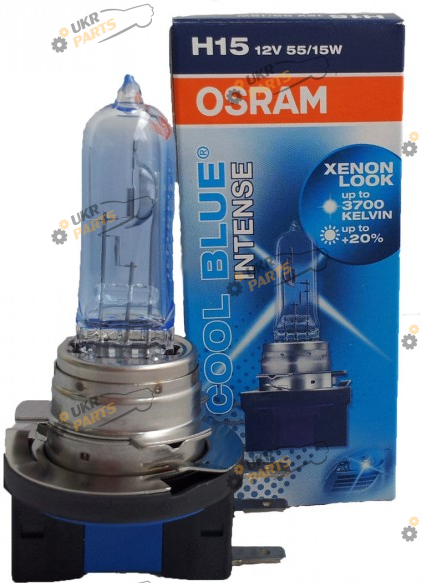 Галогеновая лампа Osram Cool Blue Intense 55/15W 12V PGJ23T-1 10X1 H15 1 шт (64176CBIFS)
