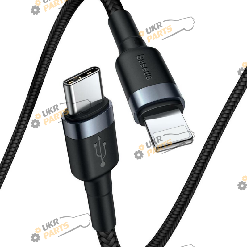 Кабель Baseus Cafule Cable 18W Gray+Black Type-C/Lightning 2.1 А (CATLKLF-G1)