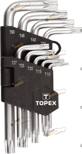 Г-образный ключ TORX Topex 9 шт (35D960)