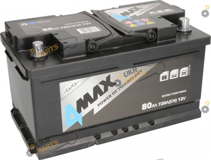Автомобильный аккумулятор 4Max 720 А 80 Ач (BAT80720R4MAX)