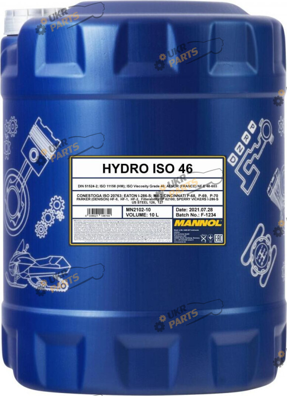 Масло гидравлическое Mannol Hydro ISO 46 10 л (2102)