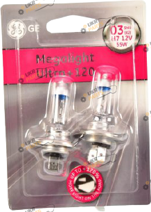 Галогеновая лампа General Electric Megalight Ultra +120 H7 2 шт (GE 58520SNU.2B)