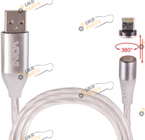 Кабель Voin Multicolor LED (швидка зарядка / передача даних) Lightning 3 А (VL-1601L RB (300))