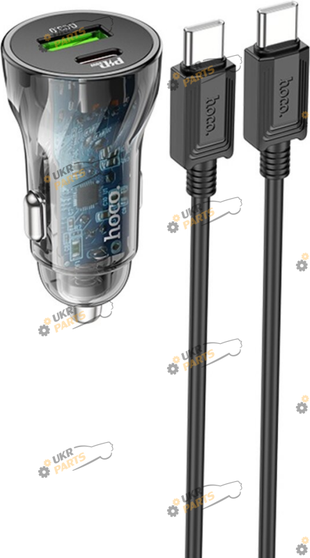 Зарядное устройство Hoco Z47A Transparent Discovery Edition Black з кабелем type-c USB/Type-C 3 А (6931474782311)