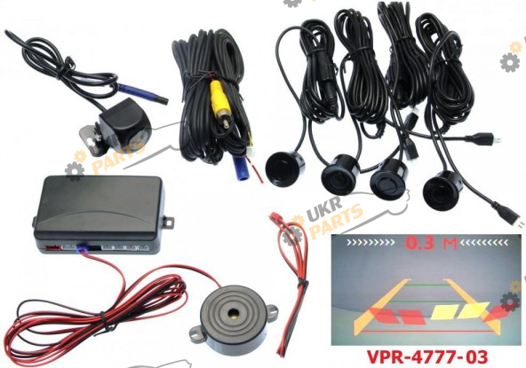 Парктроник Baxster VPR-4777-03 черный + камера 4 датчика (00-00020143)