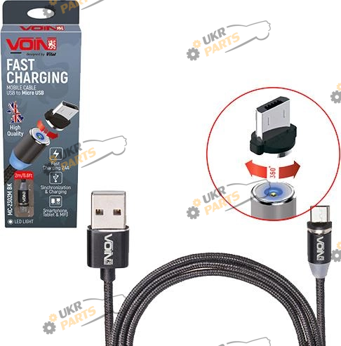 Кабель Voin microUSB 2.4 А (MC-2302M BK)