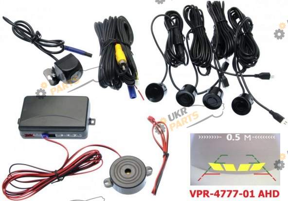 Парктроник Baxster VPR-4777-01 черный + камера 4 датчика (00-00020141)
