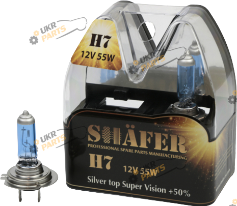 Галогеновая лампа Shafer Silver top Super Vision +50% 12v H7 2 шт (SL3007S)