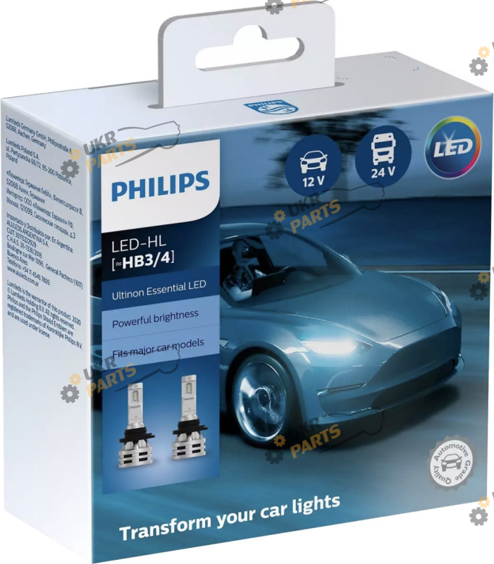 LED лампа Philips HB3/4 11005UE2 Ultinon Essential Х2 (шт.) HB3 24 Вт (11005UE2X2)