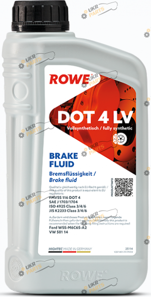 Тормозная жидкость Rowe DOT 4 HIGHTEC BRAKE FLUID LV 1 л (25114-0010-99)