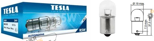 Лампочка габарита Tesla R5W (542333)