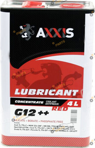 Концентрат антифриза Axxis PREMIXED Coolant Concentrate G12+ красный 4 л (P999-G13)