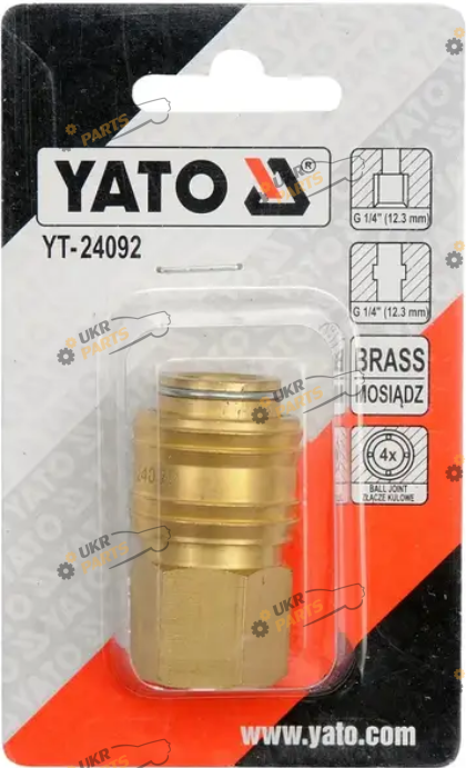 Быстроразъемное соединение Yato латунное, Ø= 1/4