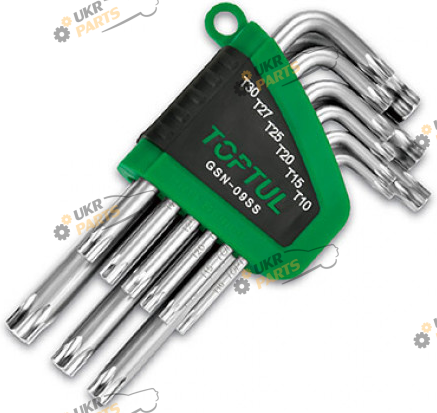 Г-образный ключ TORX Toptul T10-T50 9 шт (GSN-09SS)