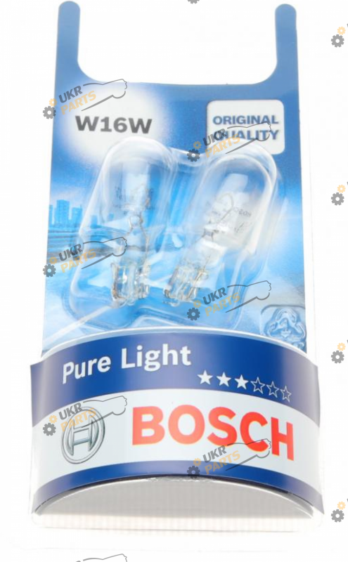 Лампочка Bosch W16W 12V 16W W2.1x9.5d (без цоколя) (1 987 301 049)