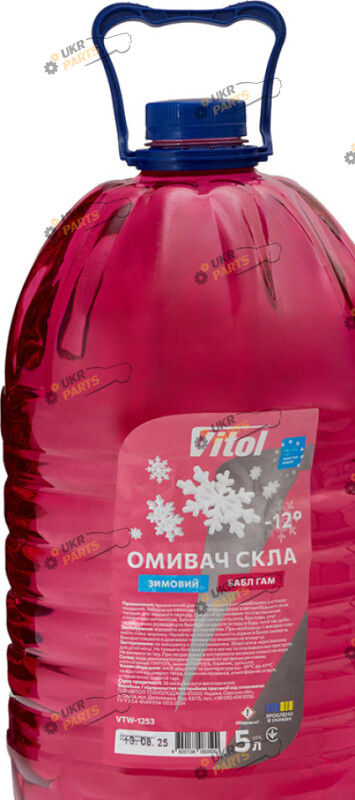 Жидкость омывателя готовая зимняя Vitol Бабл Гам -12 °C 5 л (VTW-1253)