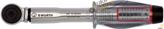 Динамометрический ключ Wurth 220ММ 4-20NM Ø40 ММ квадрат 1/4