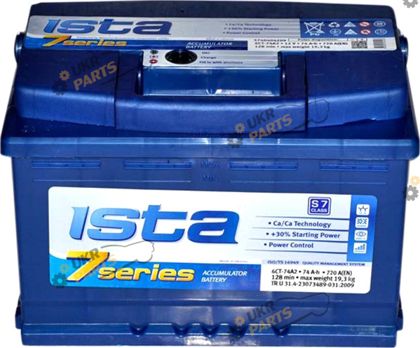 Автомобильный аккумулятор ISTA (7 Series) 6СТ-74 А2 Euro 720 А 74 Ач (574 22 04)