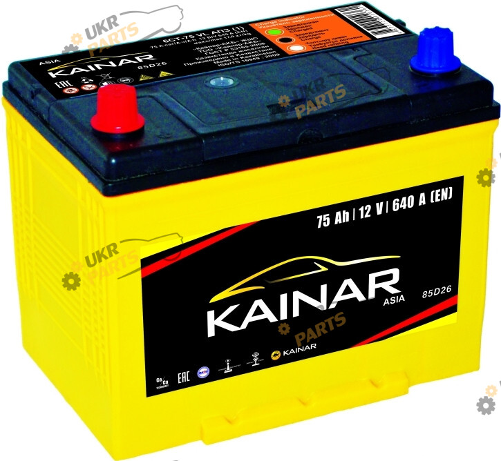 Автомобильный аккумулятор Kainar ASIA 640 А 75 Ач (0703410110)