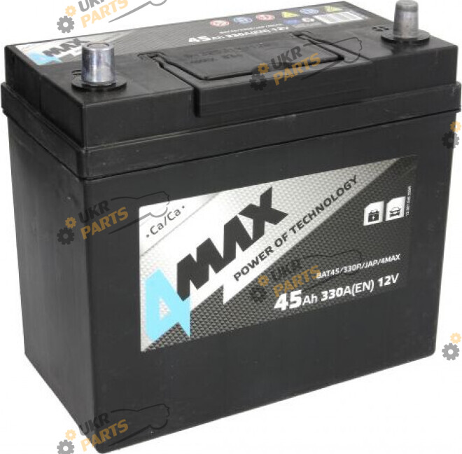 Автомобильный аккумулятор 4Max Asia R+ 330 А 45 Ач (BAT45330RJAP4MAX)