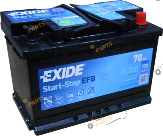 Автомобильный аккумулятор Exide EFB 6СТ-70 Euro 720 А 70 Ач (EL700)