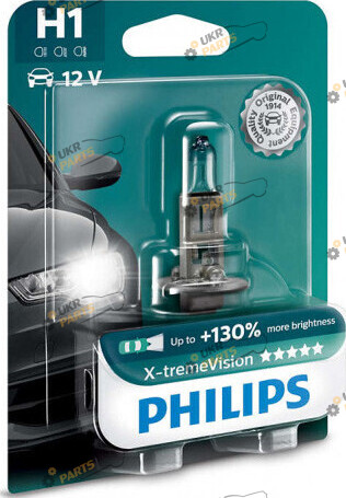Галогеновая лампа Philips X-Treme Vision +130% H1 1 шт (PS 12258XV+B1)