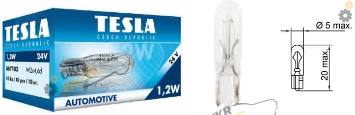 Лампочка габарита Tesla W1.2W 24V (542337)