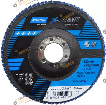 Шлифовальный круг лепестковый Norton VULCAN X-TREME, Ø= 125/22 мм, Р 80 (70V803)