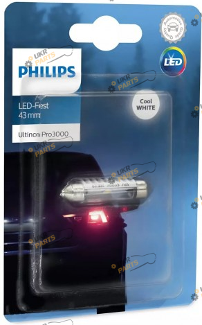 Лампочка Philips Ultinon Pro3000 12V 0.6W 6000K 43mm (11864U30CWB1)