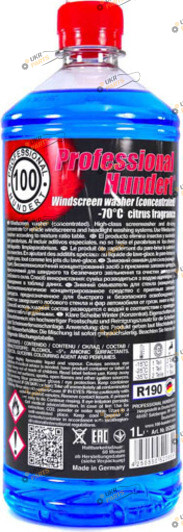 Жидкость омывателя концентрат зимняя PROFESSIONAL HUNDERT -70 °C 1 л (KSW1L70C)