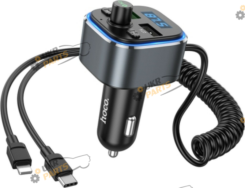 FM Трансмиттер Hoco E74 Energy QC3.0 2-in-1 Metal Gray (6931474789099)