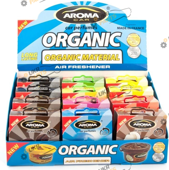 Ароматизатор Aroma Car Organic 40g,Блок мікс 12шт. | (ACO12)